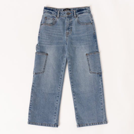 Wide Leg Side Pocket Jean - Ruby Wash