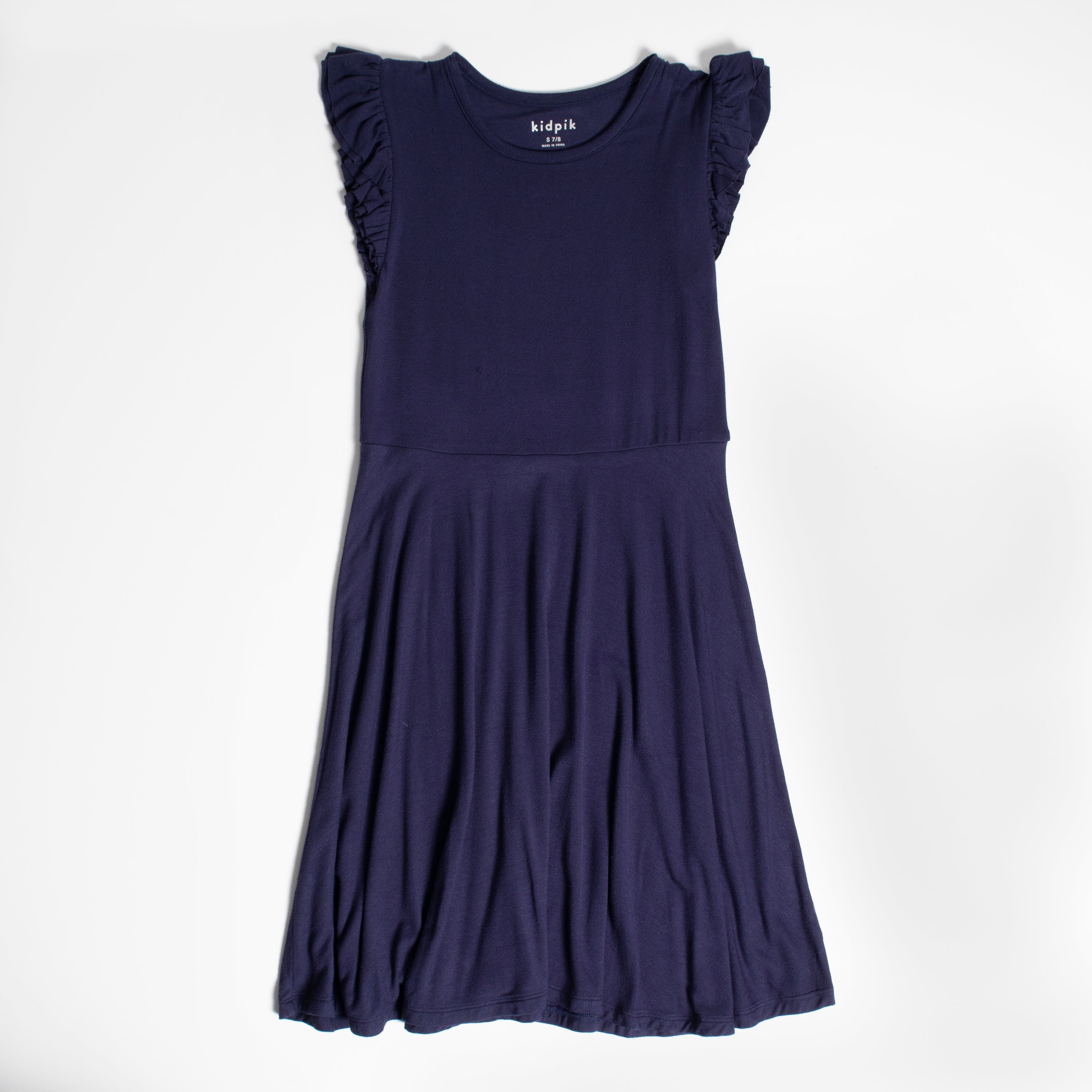 KIDPIK Girls Double Ruffle Sleeve Drop Waist Skater Dress