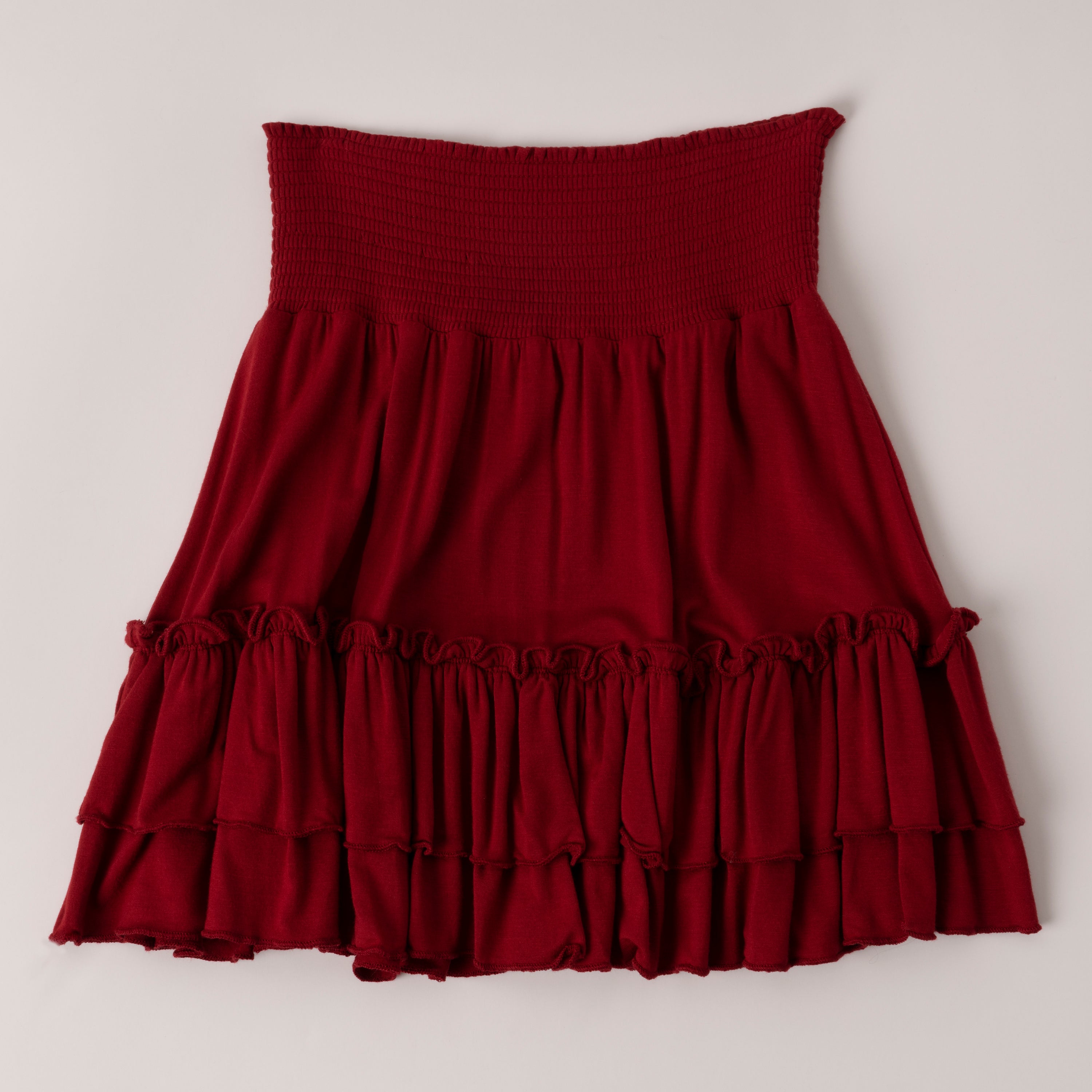 KIDPIK Girls Pull On Solid Smocked Waist Tiered Skirt, Size: XXS
