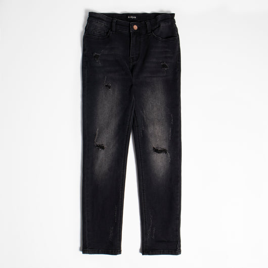 Distressed Knit Skinny Jean - Narwhal Wash