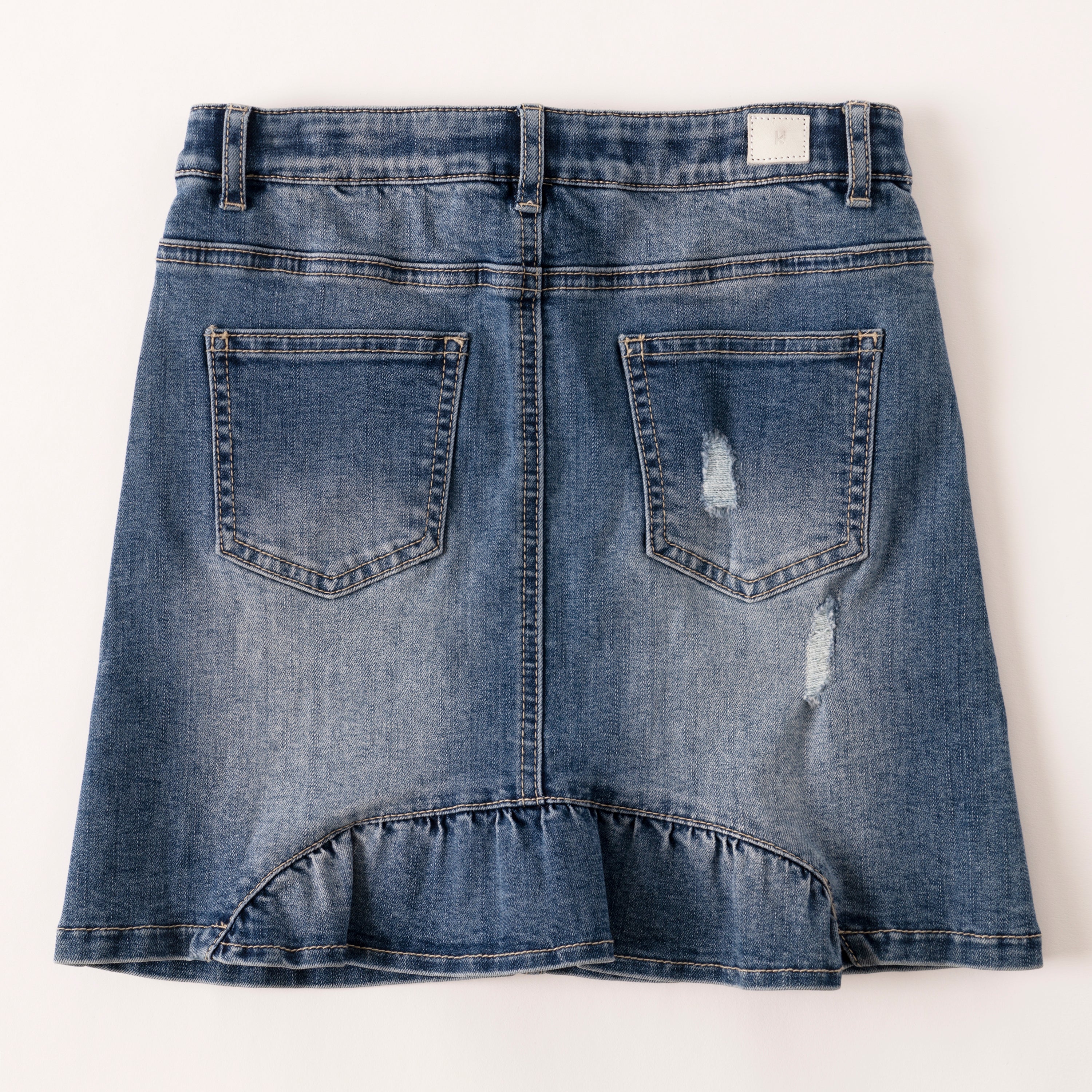 KIDPIK Girls Classic Fitruffle Back5 Pocket Denim Skirt, Size 2