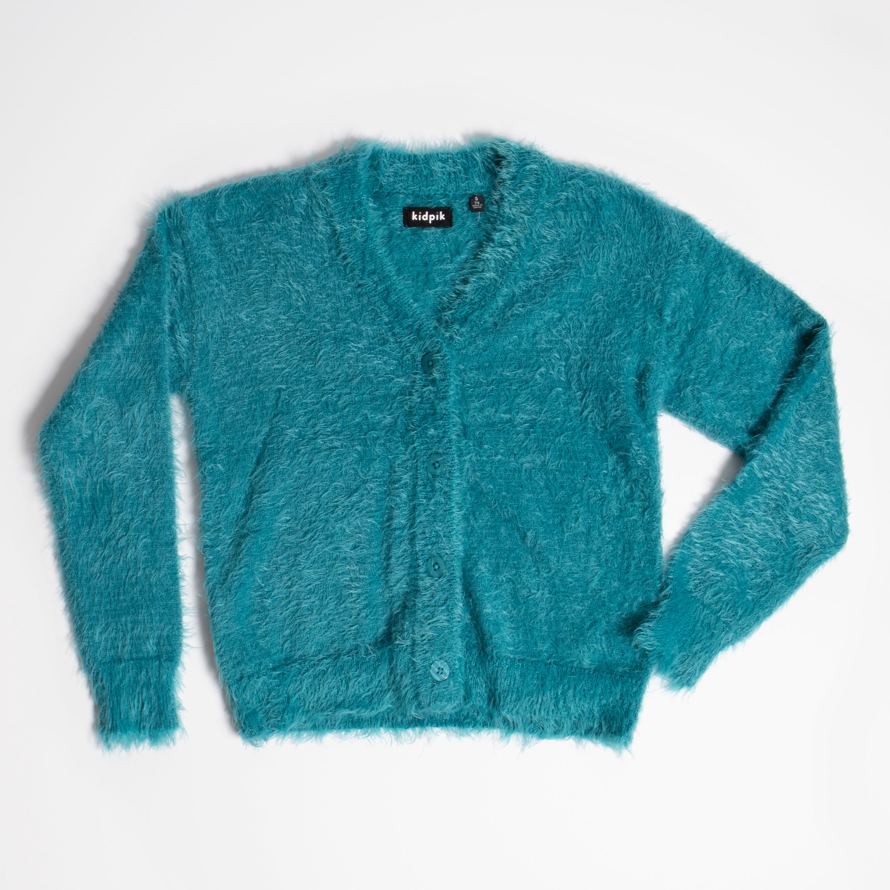 KIDPIK Girls Long Sleeve Fuzzy Sweater Cardigan, Size: 2T - XXL