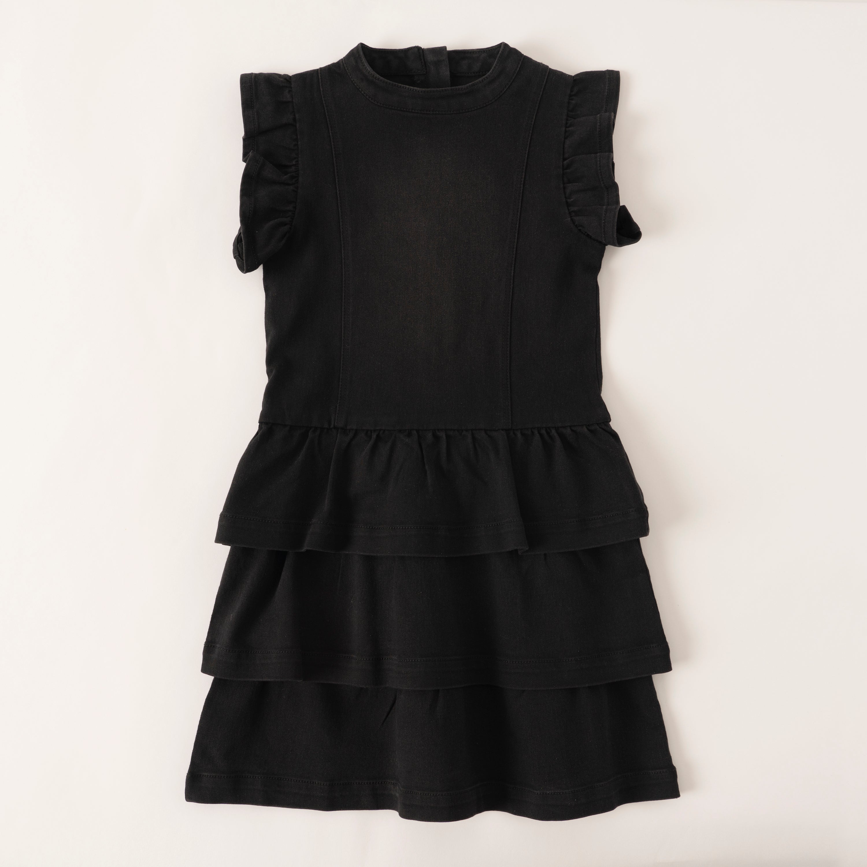 Christine Thomson Black Ruffle Tier Dress Size top 10