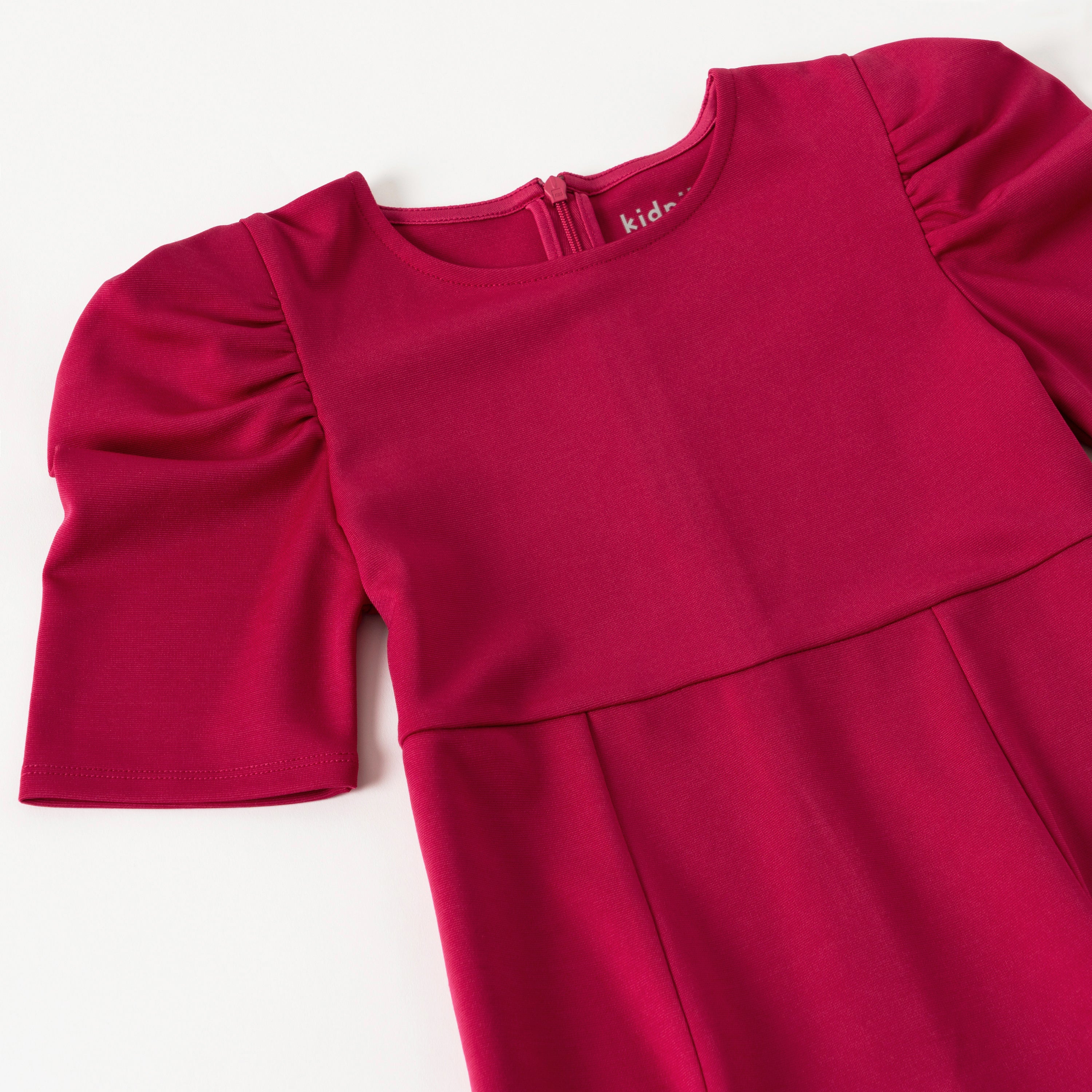 KIDPIK Girls Short Sleeve Puff Sleeve Knit Skater Dress, Size: 12