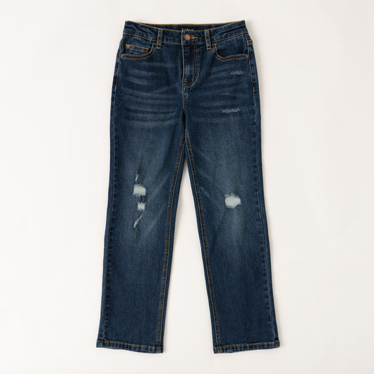 Distressed Relaxed Fit Jean - Declan Wash
