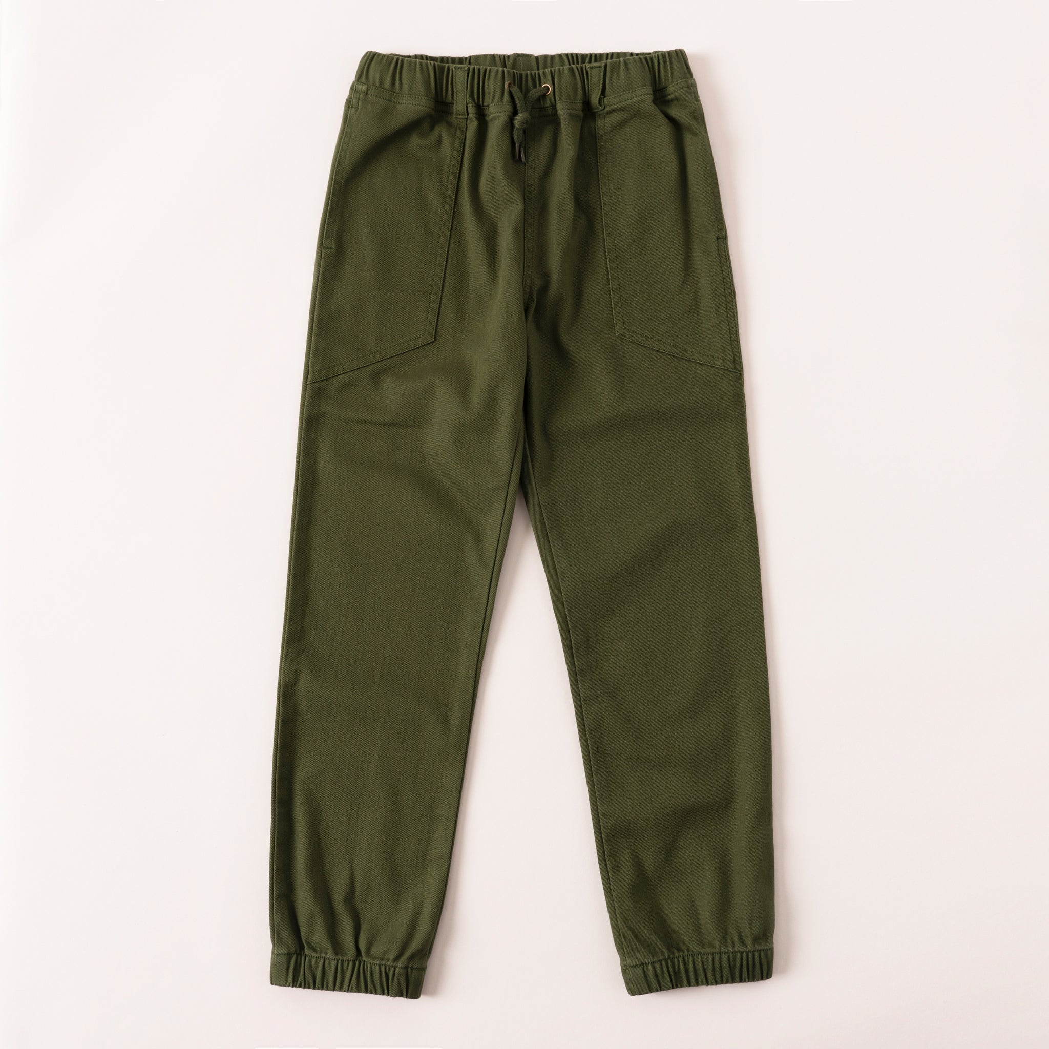 KIDPIK Boys Husky Jogger Elastic Waist Stretch Twill Pants, Size S (7