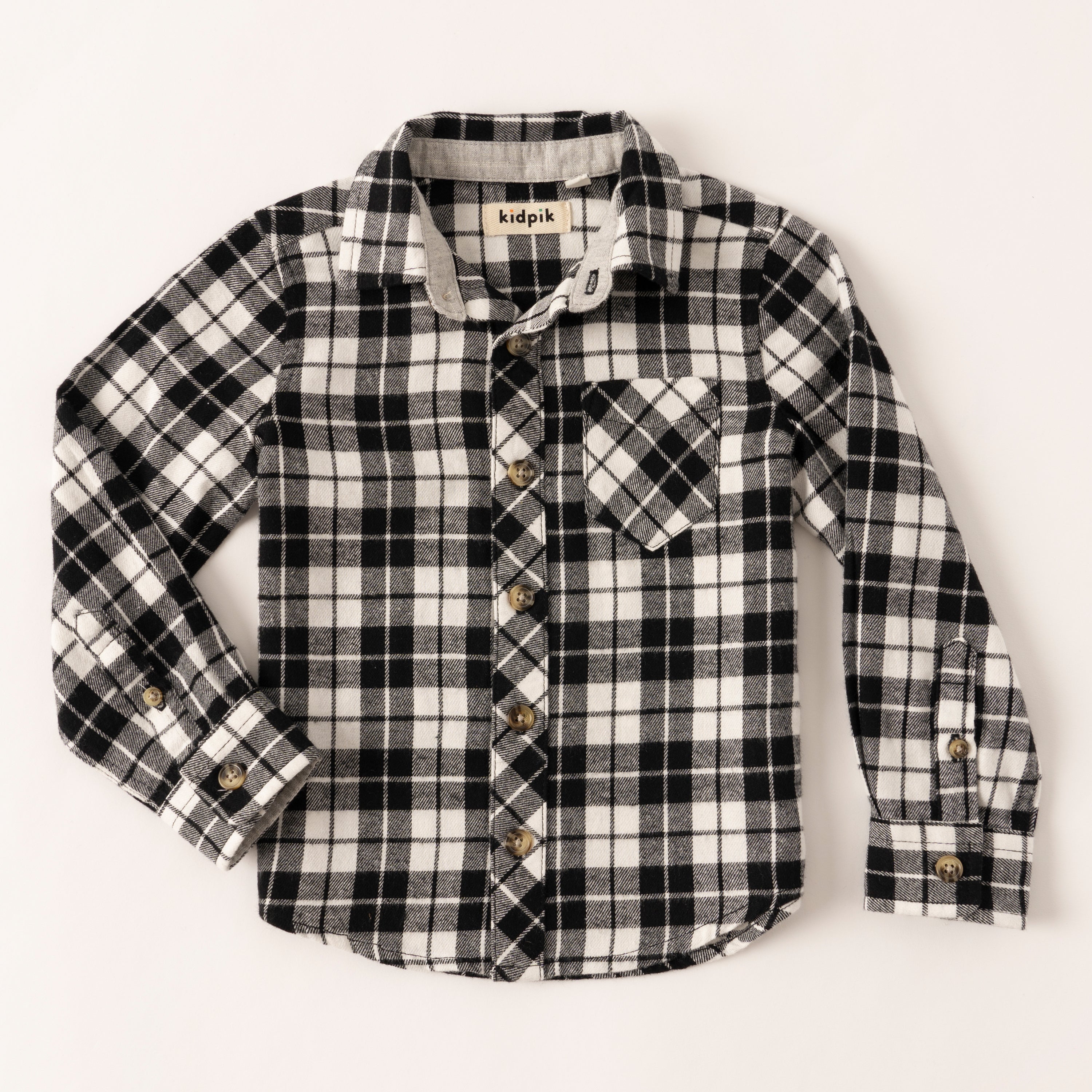 KIDPIK Boys Classic Black Plaid Shirt Long Sleeve, Size: 12 Months - XXS (4) Black / 3T KIDPIK Boys Classic Black Plaid Shirt Long Sleeve, Size: 12 Months - XXS (4) Black / 3T