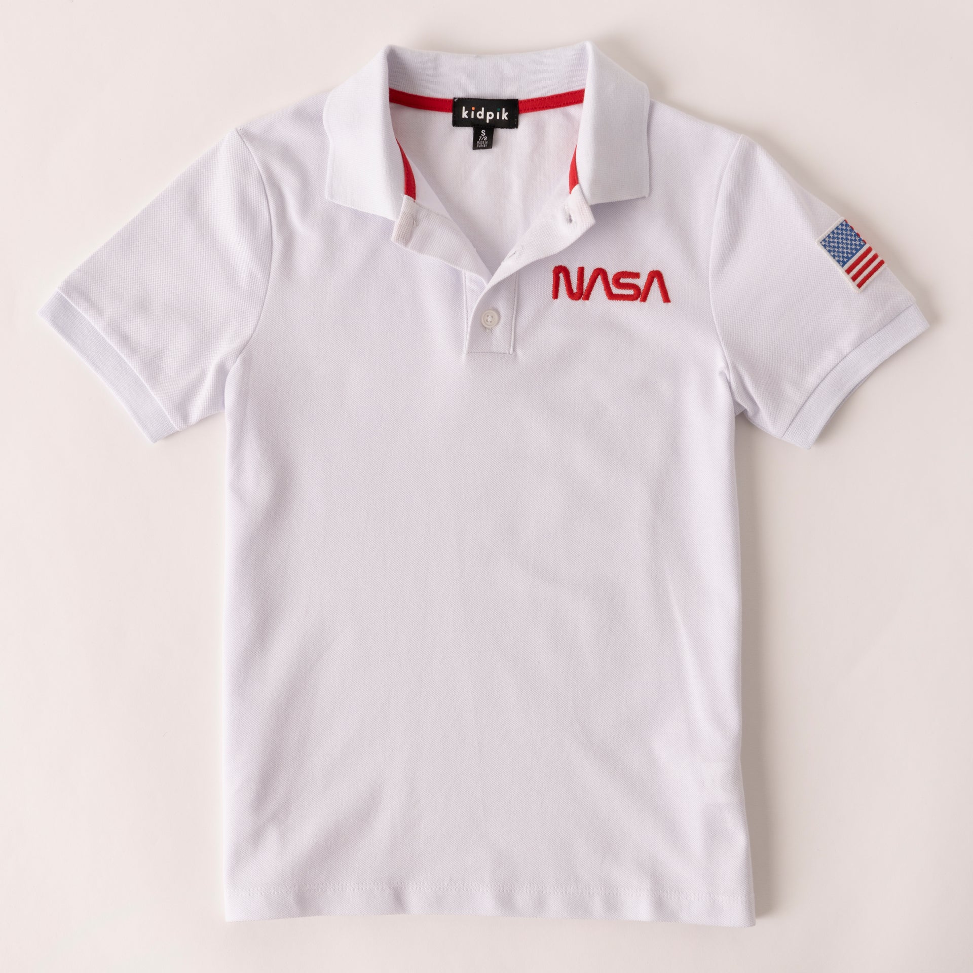KIDPIK Boys Short Sleeve Pique NASA Polo T-Shirt, Size: XXS (4