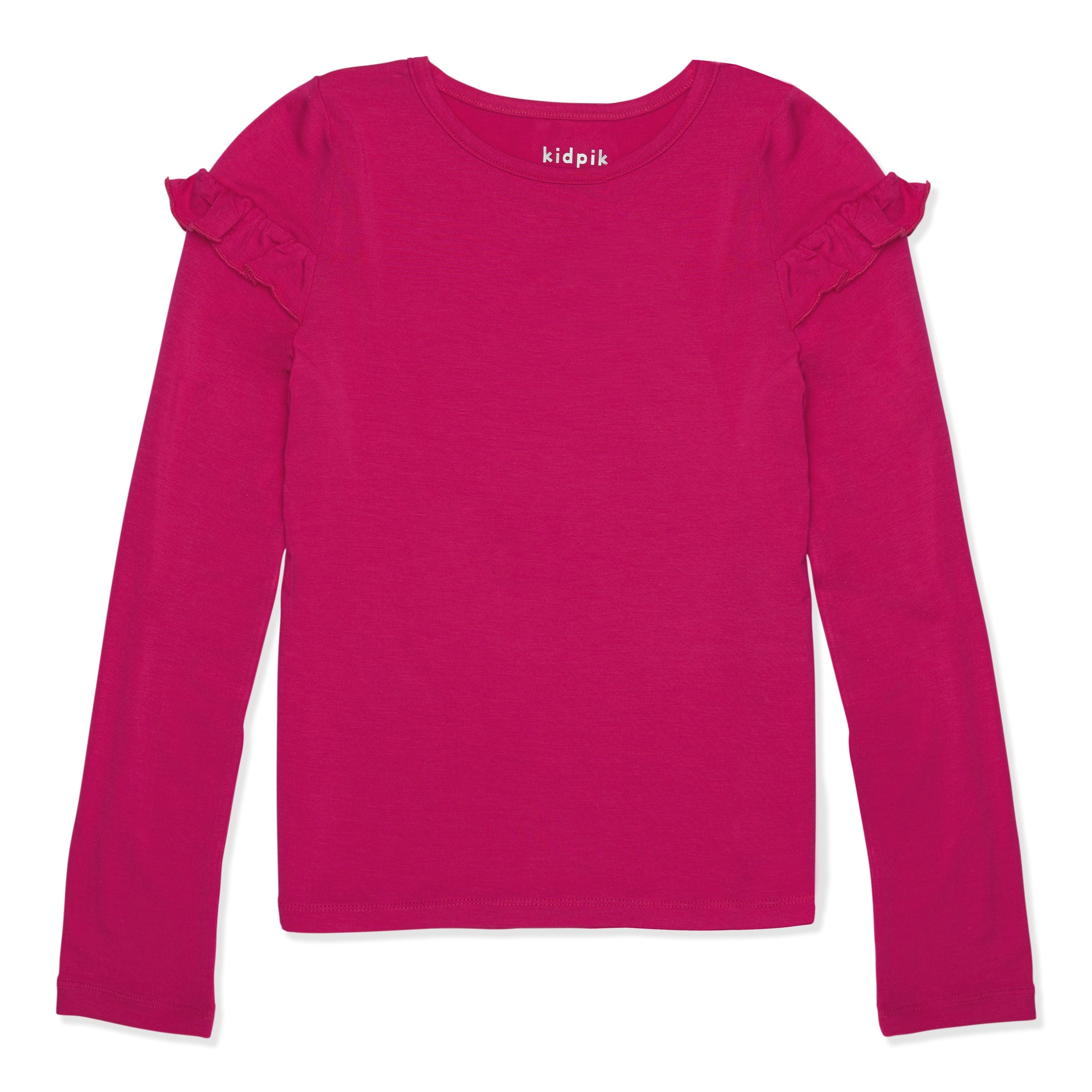KIDPIK Girls Long Sleeve Ruffle Pullover T-Shirt, Size: XXS (4) - XL ...