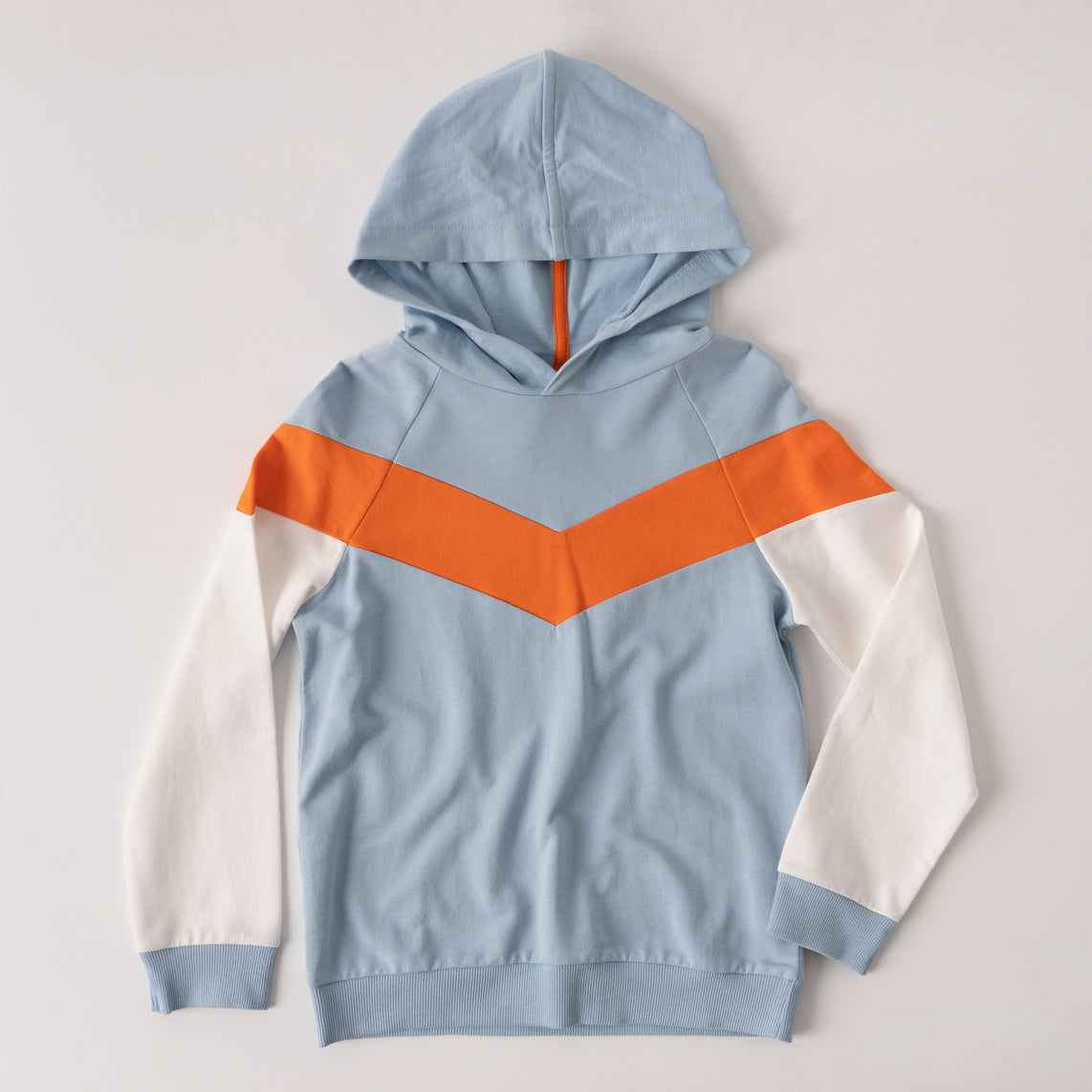 Kid's Hooded Jacket Blue and Gray Dip-Dye Printed Technical Fabric