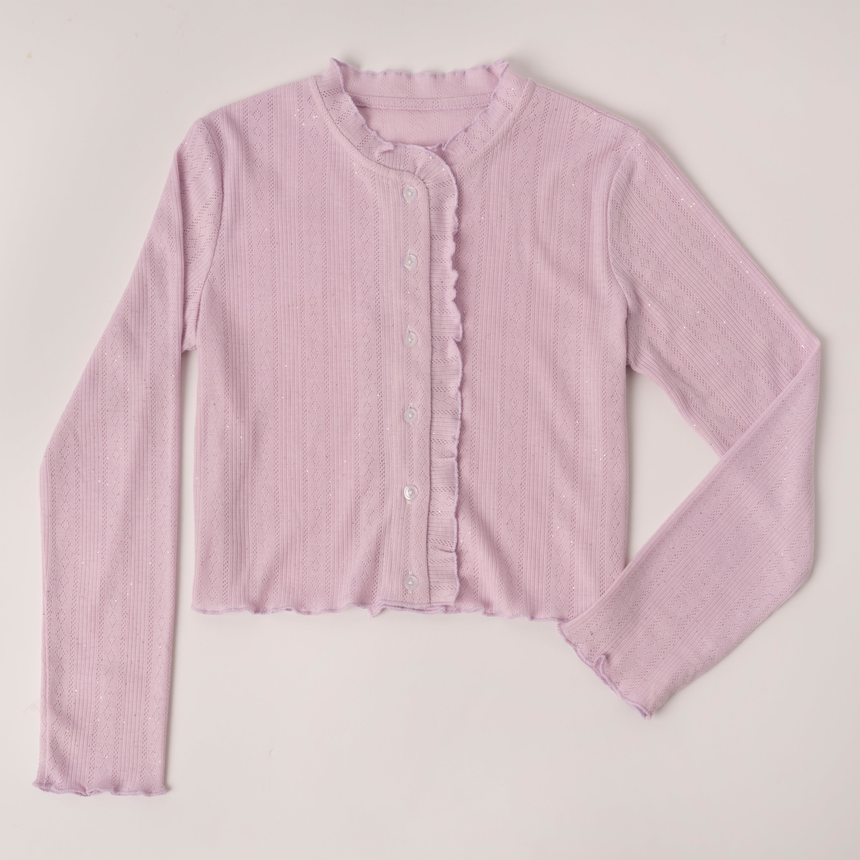 KIDPIK Girls Long Sleeve Pointelle Cardigan, Size: 2T - XXL (16