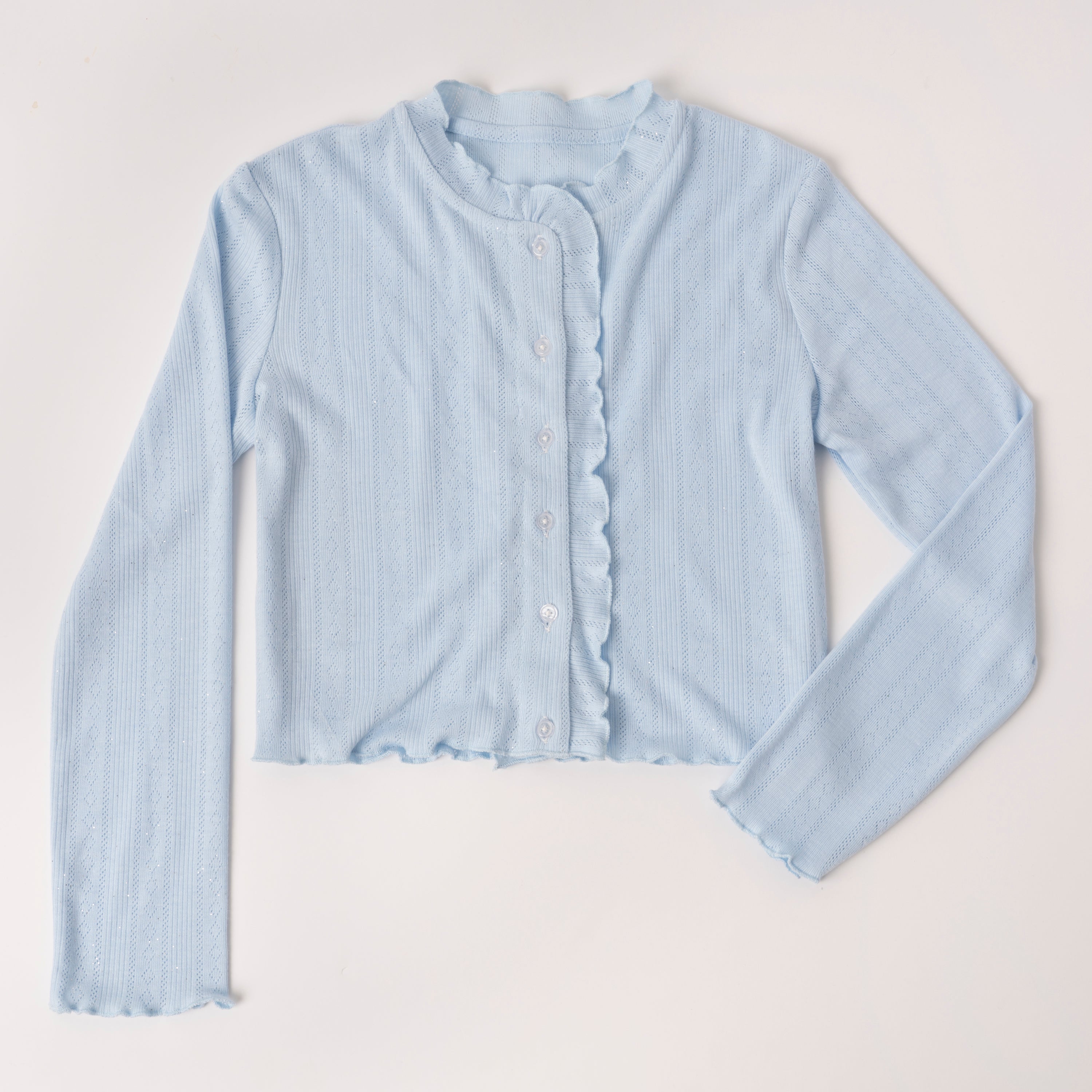 KIDPIK Girls Long Sleeve Pointelle Cardigan, Size: 2T - XXL (16