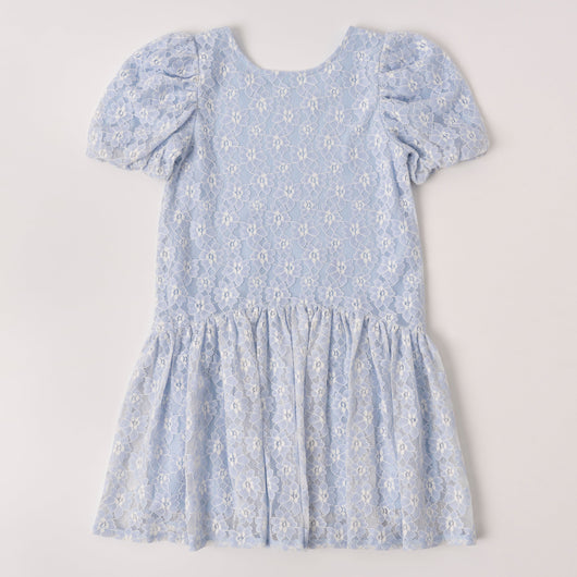 Lace Drop Waist Babydoll Dress - Cerulean