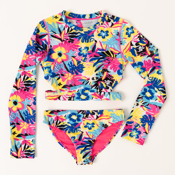 KIDPIK Girls Flower Rash Guard Swimsuit, Size: XXS (4) - XXL (16) – Kidpik